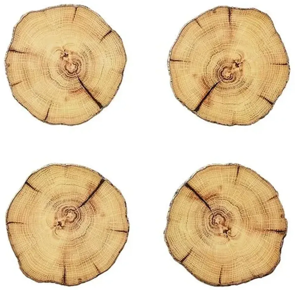 Set of 4 Woodland Drink Coasters - Kim Seybert - Brown