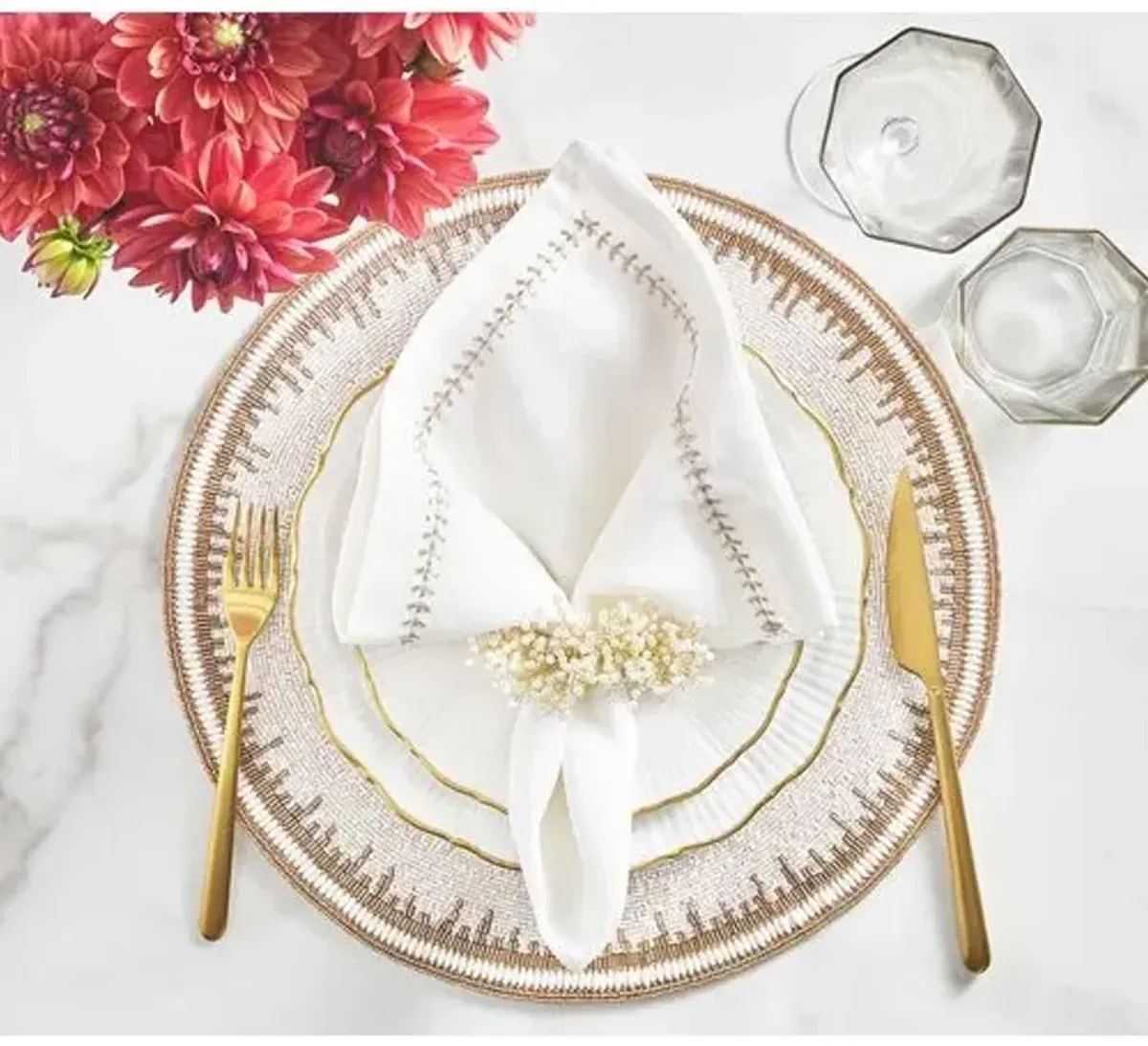 Set of 4 Enamor Placemats - Kim Seybert - Gold