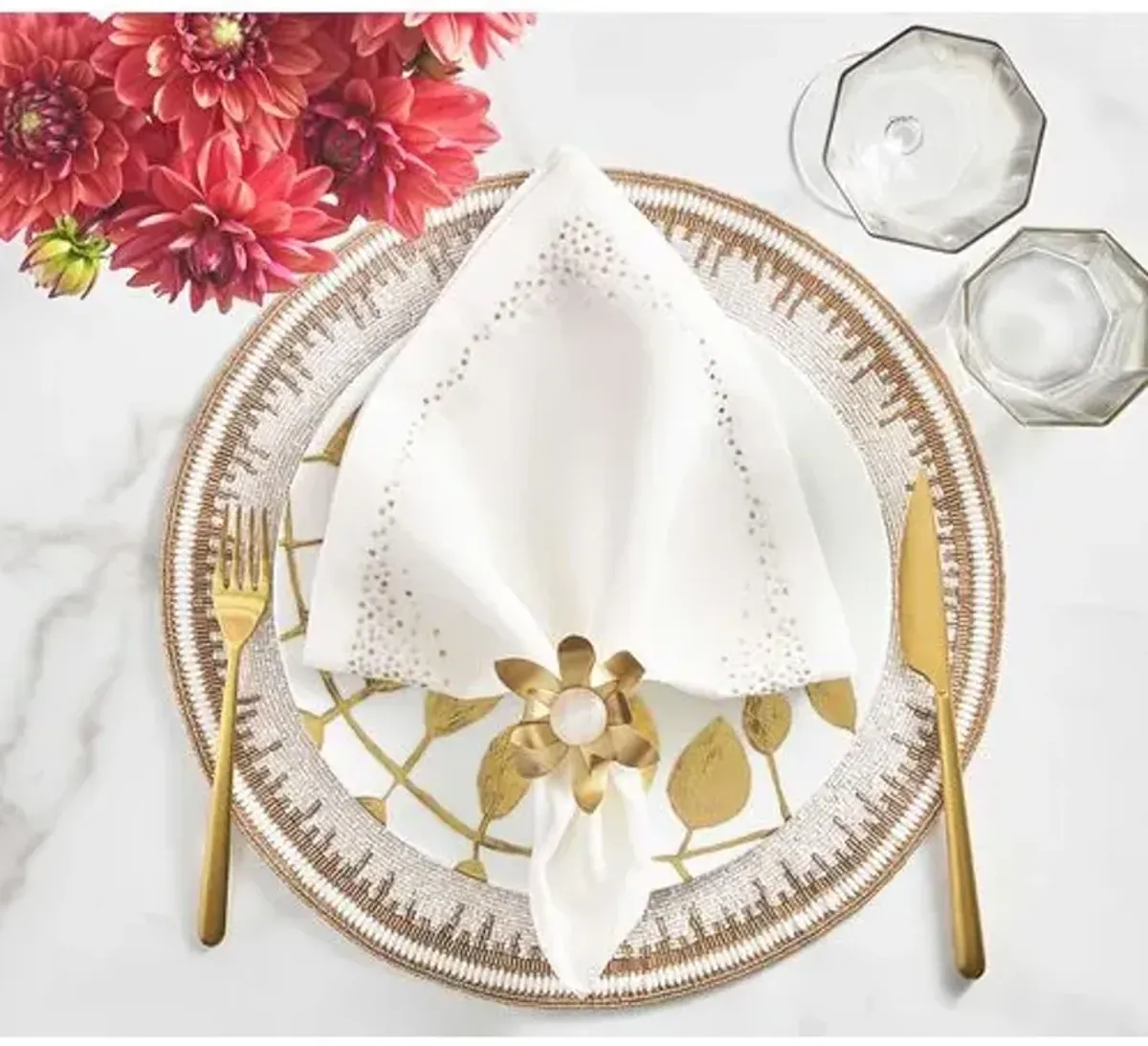 Set of 4 Enamor Placemats - Kim Seybert - Gold