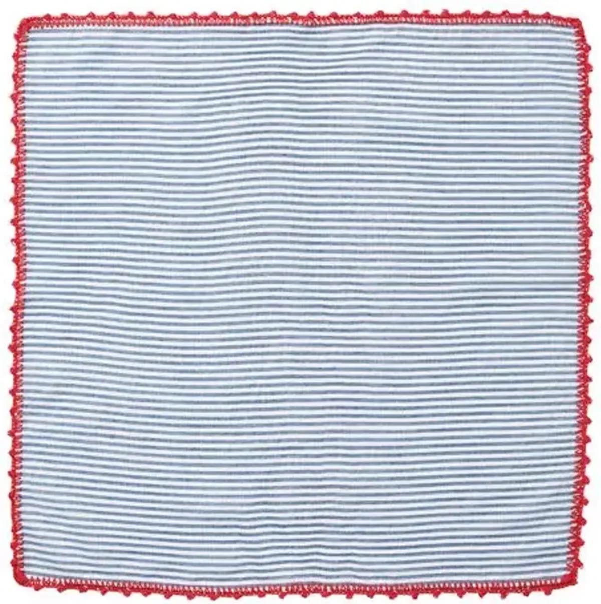 Set of 4 Seersucker Napkins - Kim Seybert - Red