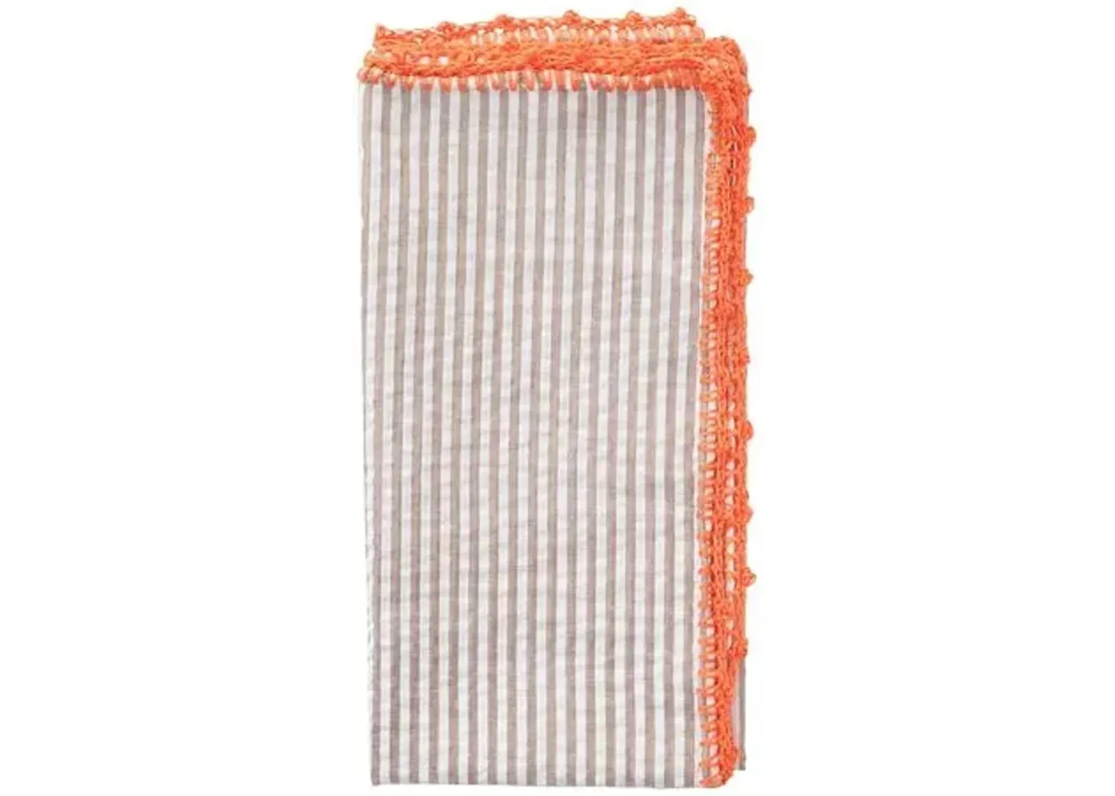 Set of 4 Seersucker Napkins - Kim Seybert - Orange