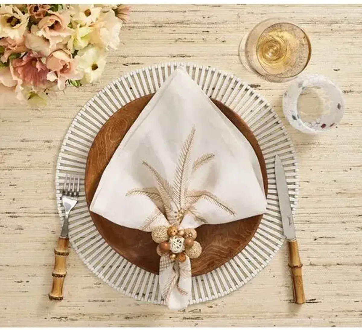 Set of 4 Spoke Placemats - Kim Seybert - White