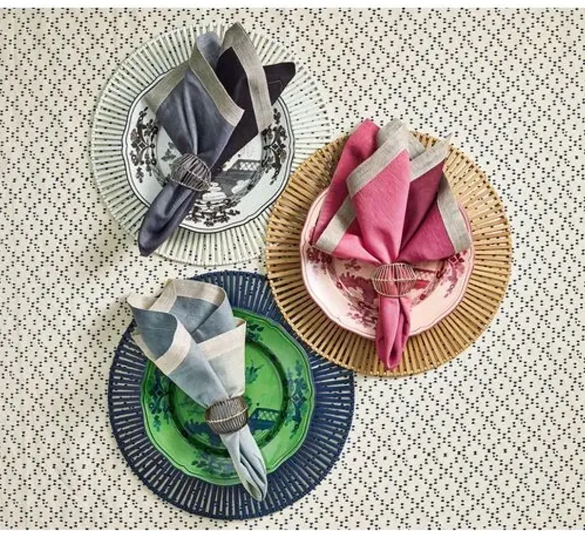 Set of 4 Spoke Placemats - Kim Seybert - Blue