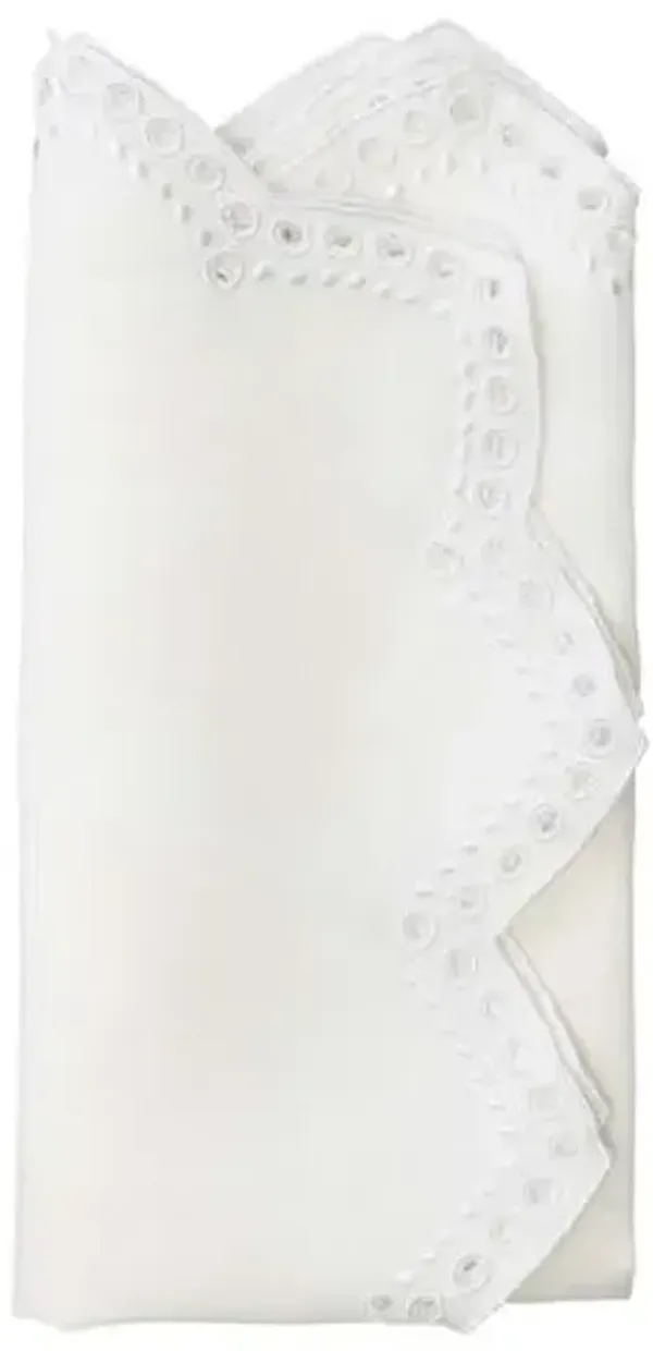 Set of 4 Tapestry Napkins - White - Kim Seybert