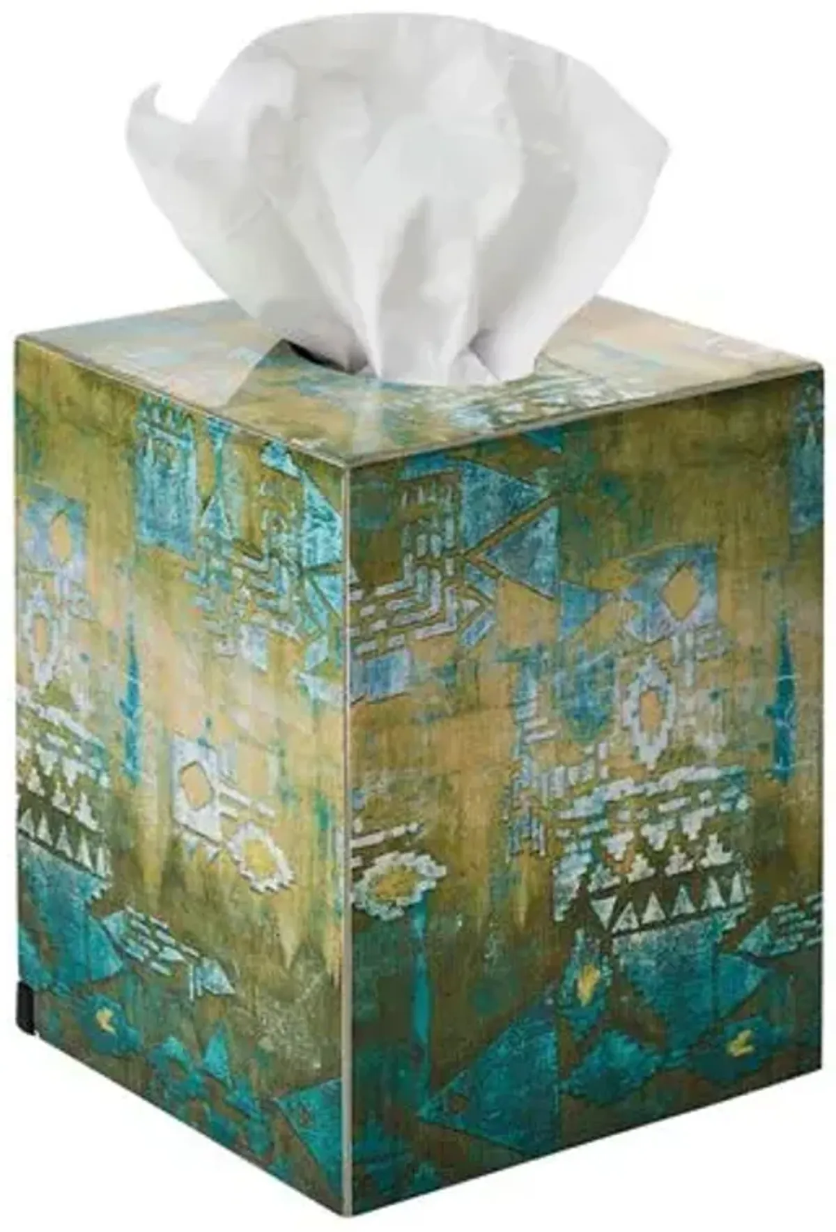 Mirage Tissue Box - Green & Multi - Kim Seybert