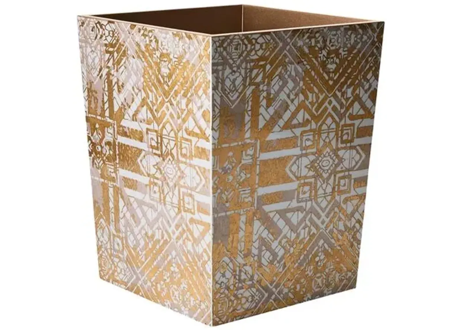 Distressed Waste Basket - Champagne & Gold - Kim Seybert