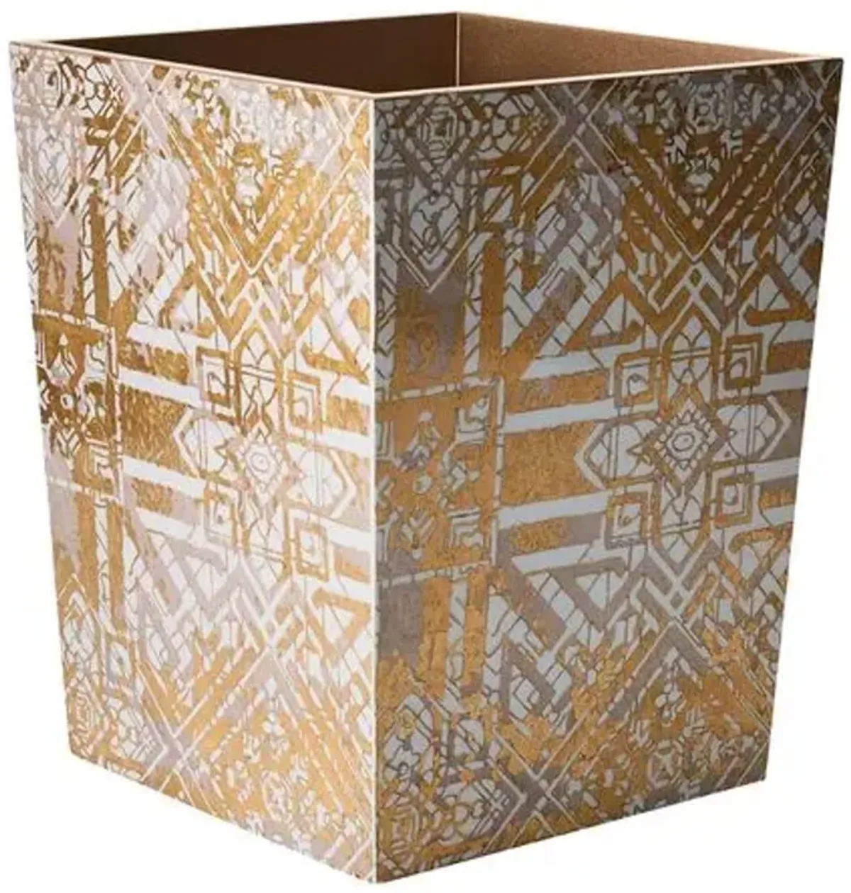 Distressed Waste Basket - Champagne & Gold - Kim Seybert