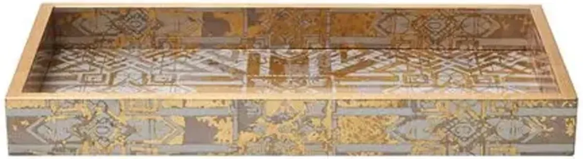 Distressed Tray - 14.5x7.5 - Kim Seybert - Gold