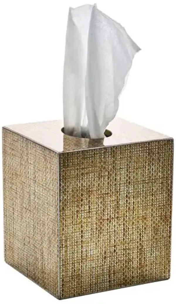 Angkor Tissue Box - Brown & Gold - Kim Seybert