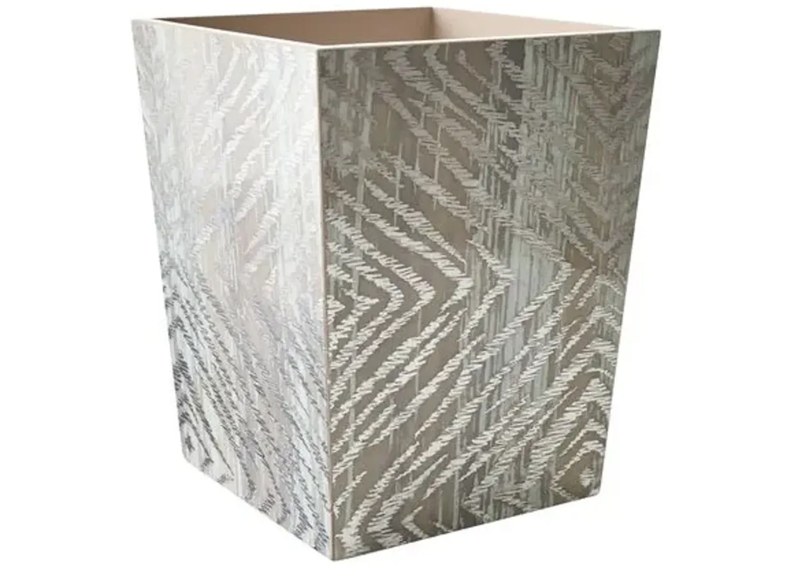 Zebra Waste Basket - Gray & Silver - Kim Seybert