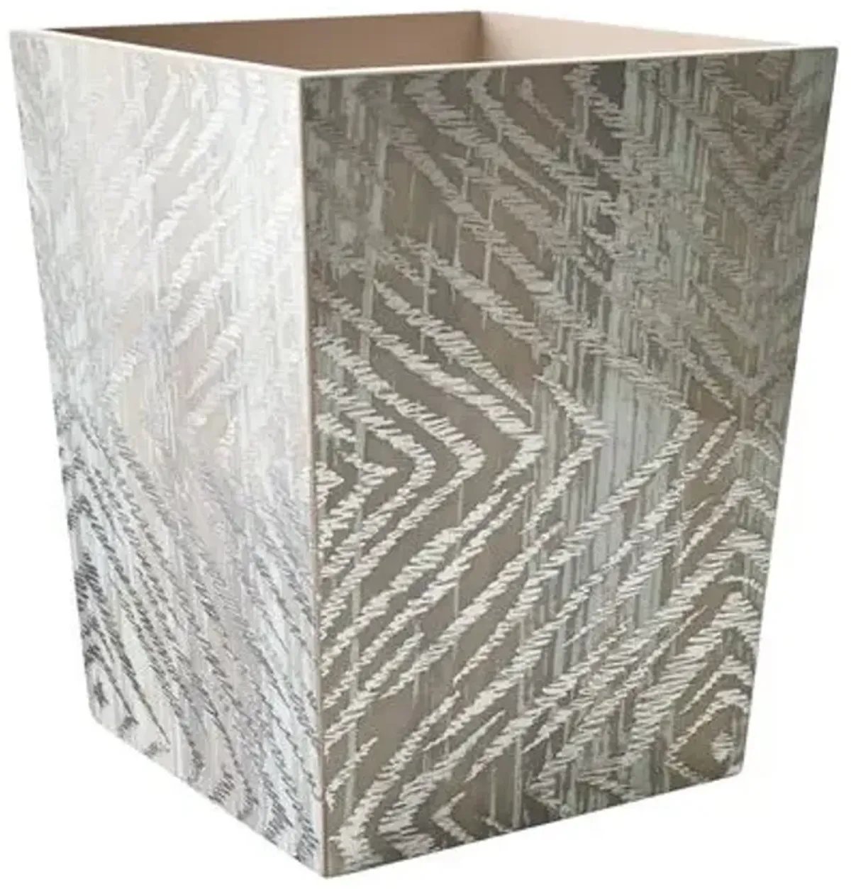 Zebra Waste Basket - Gray & Silver - Kim Seybert