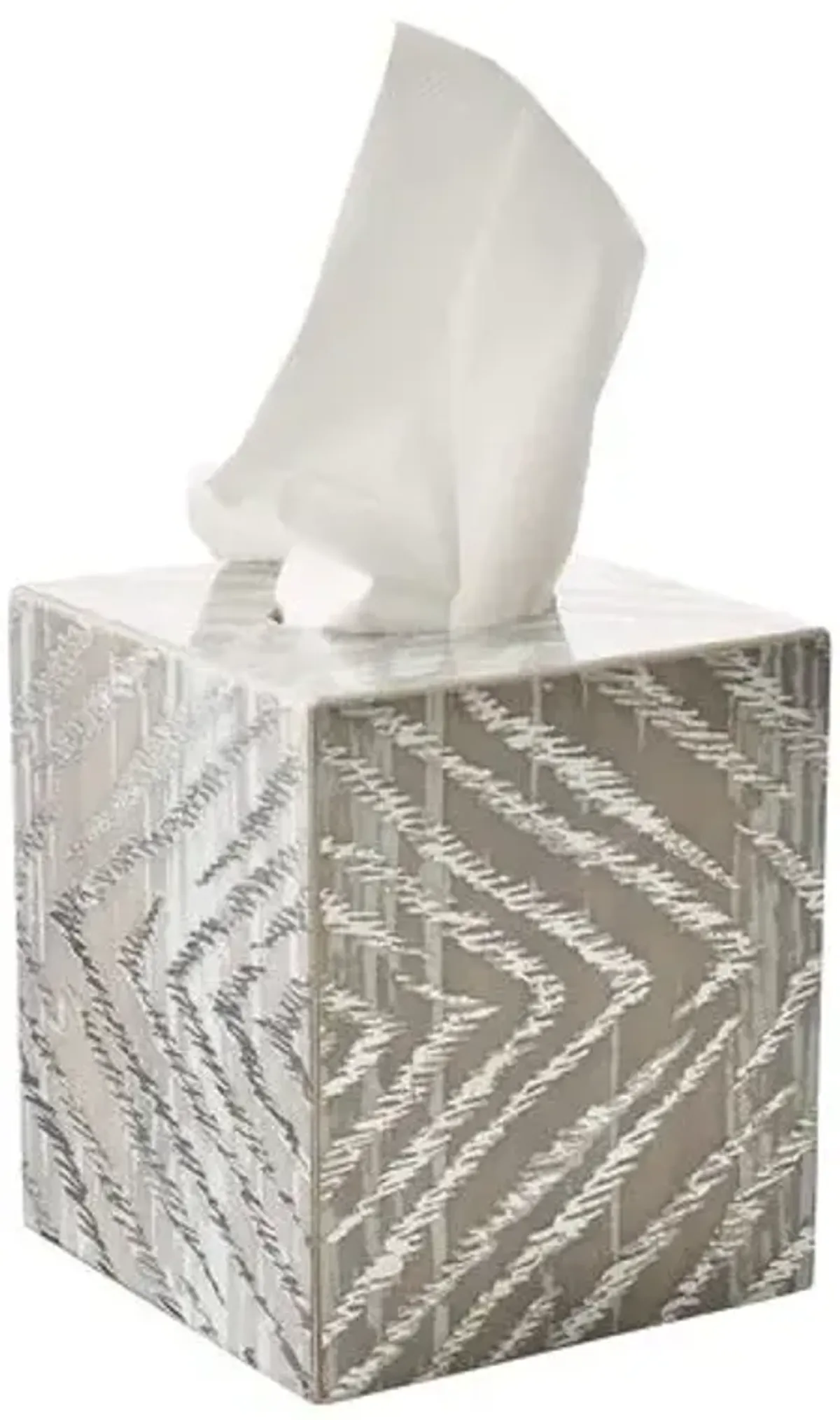 Zebra Tissue Box - Gray & Silver - Kim Seybert