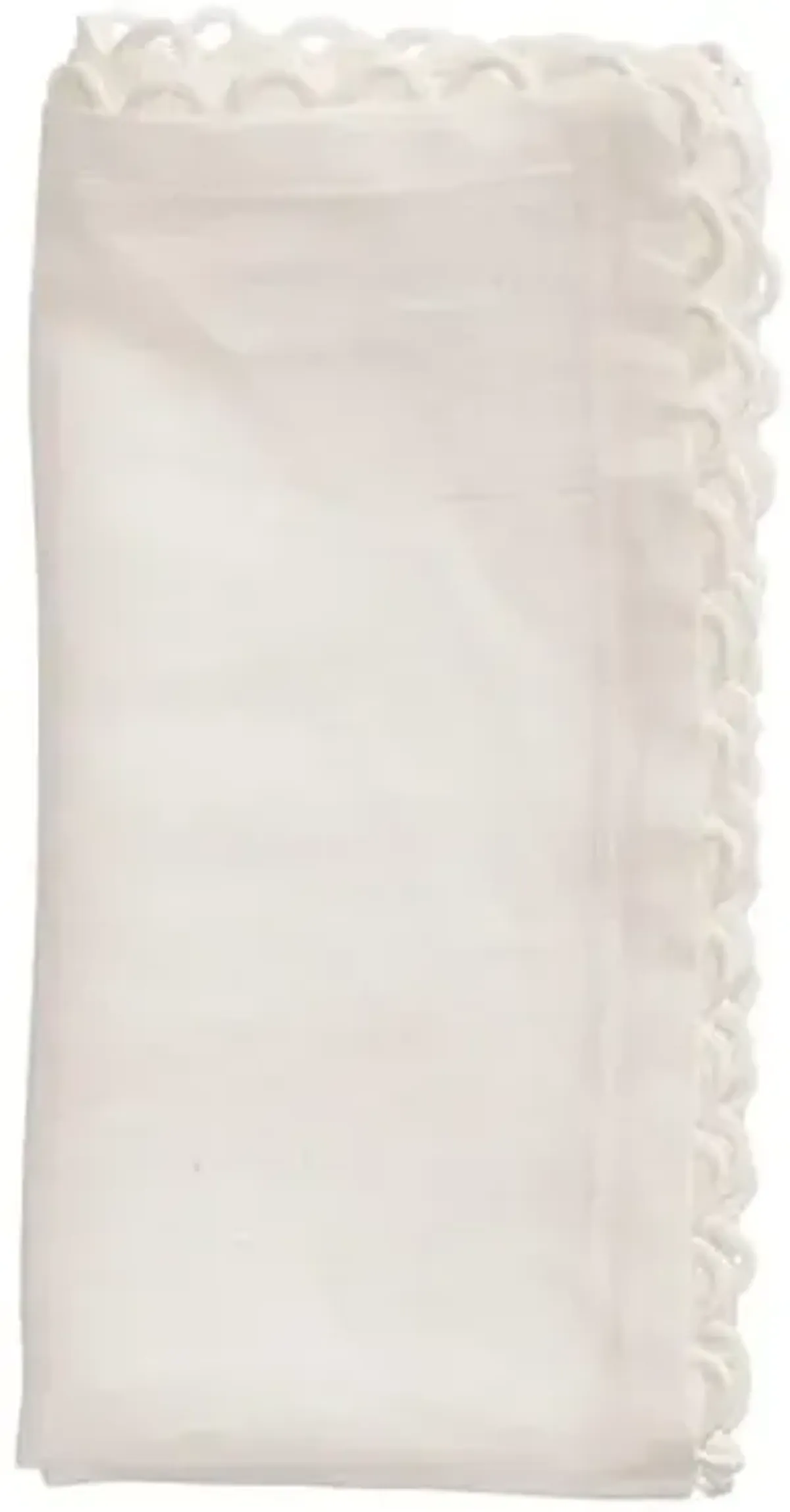 Set of 4 Loop Edge Napkins - White - Kim Seybert