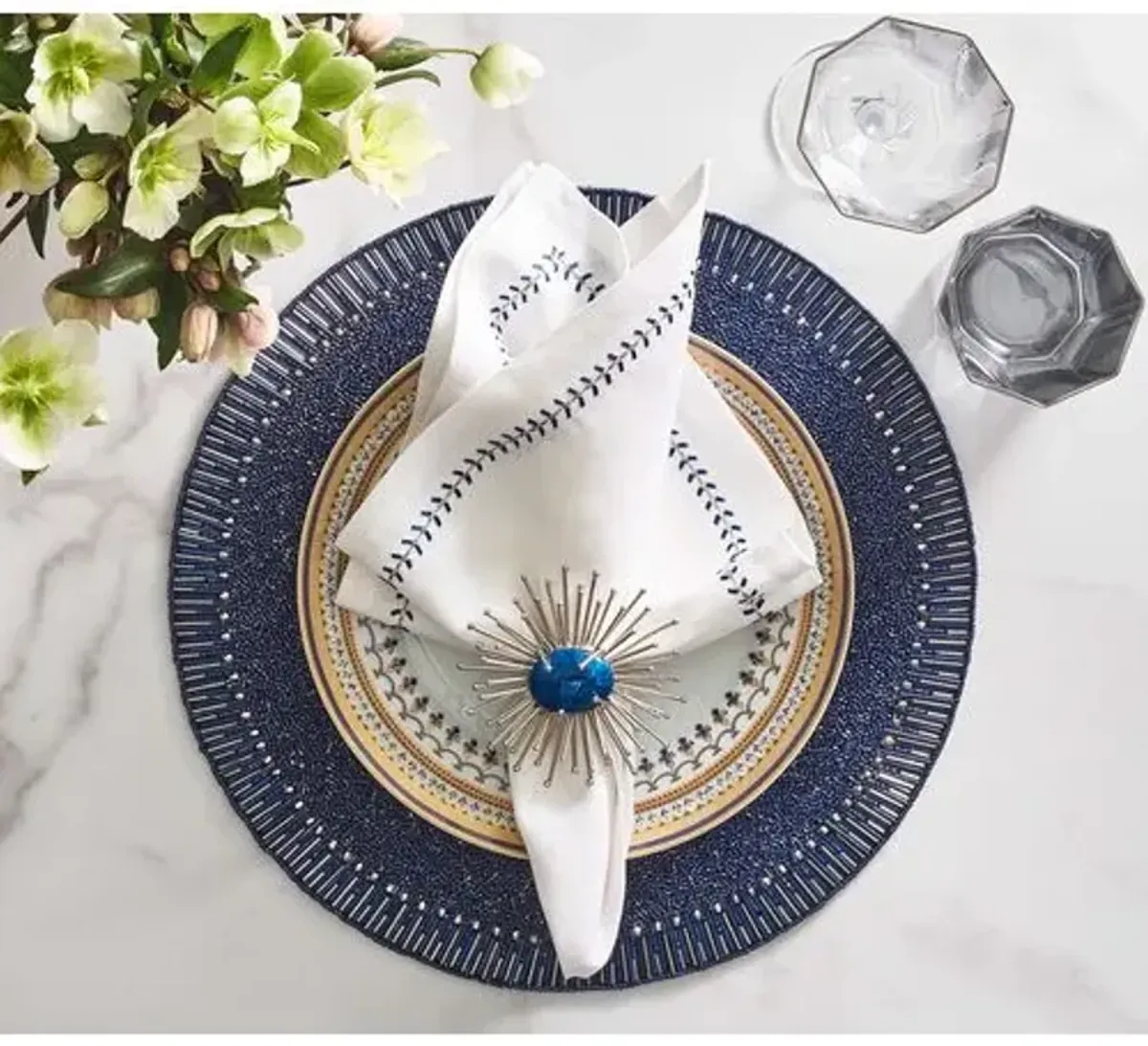 Set of 4 Bevel Placemats - Kim Seybert - Blue