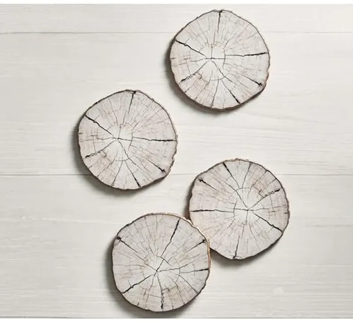 Set of 4 Birch Coasters - Kim Seybert - Ivory