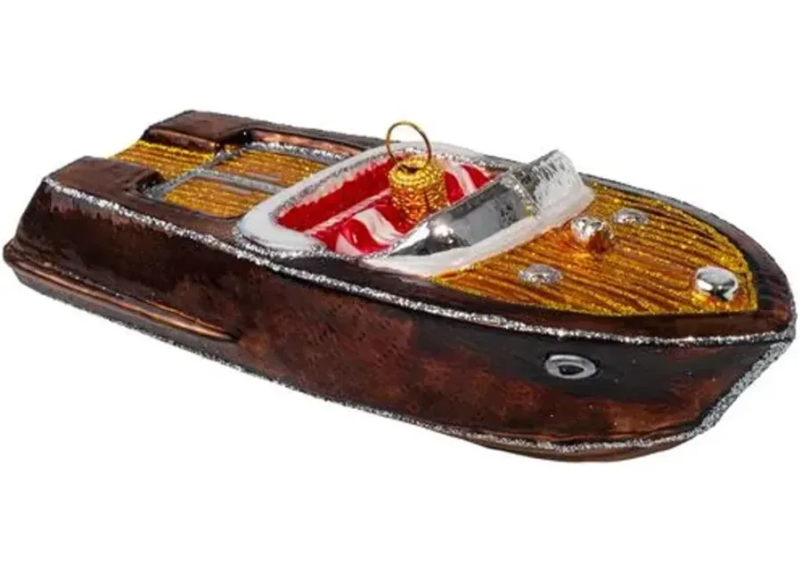 Vintage Boat Ornament - Multi