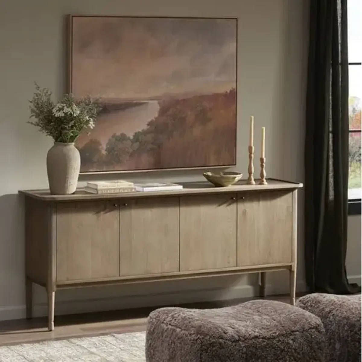 Franny Sideboard - Sandy Oak - Amber Lewis x Four Hands - Brown