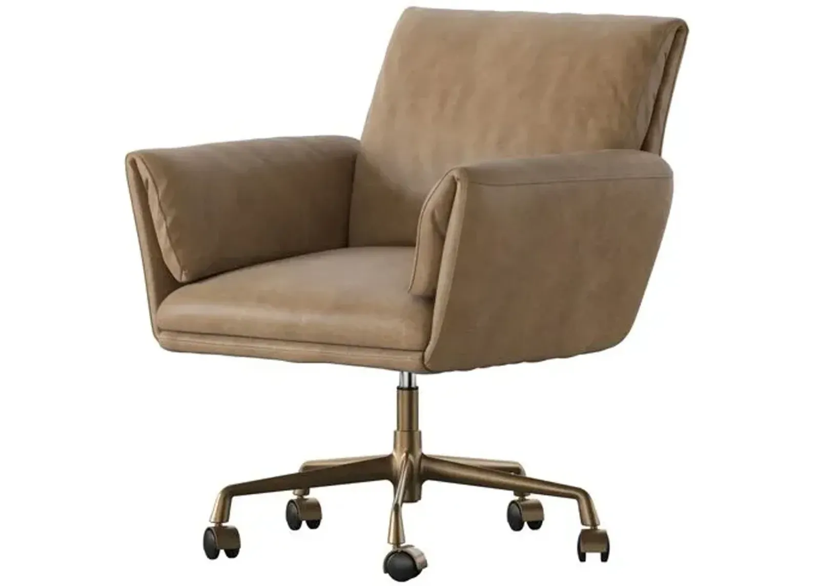 Salerno Desk Chair - Palermo Drift Leather - Amber Lewis x Four Hands - Brown