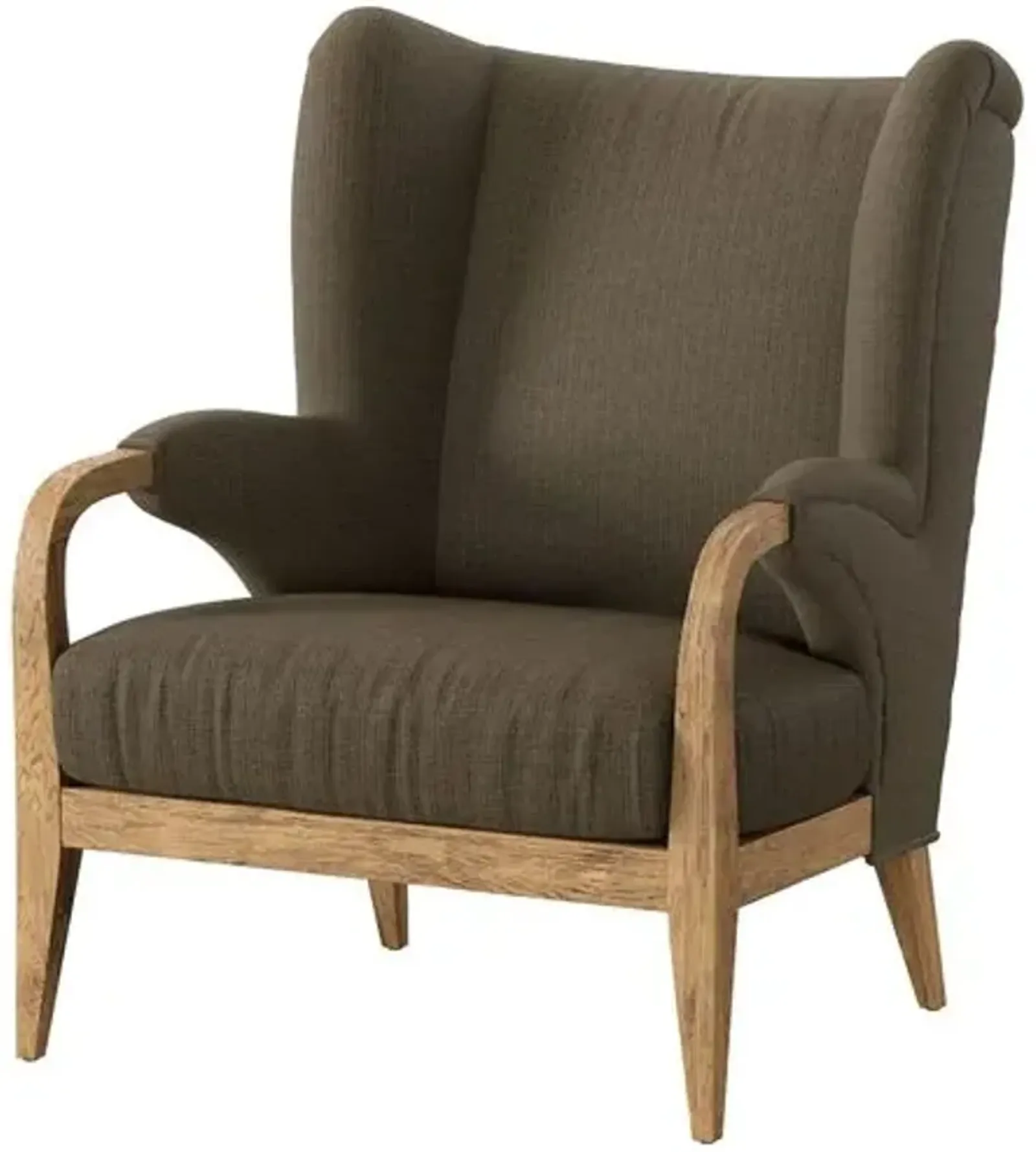 Sedoni Wingback Accent Chair - Ambro Stripe - Amber Lewis x Four Hands - Brown, Comfortable, Durable, Cushioned