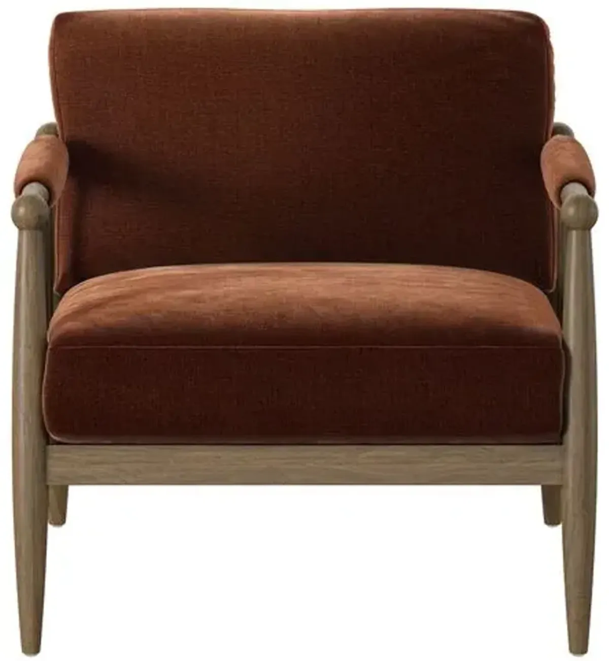 Warren Accent Chair - Altair Sienna Velvet - Amber Lewis x Four Hands - Brown, Comfortable, Durable