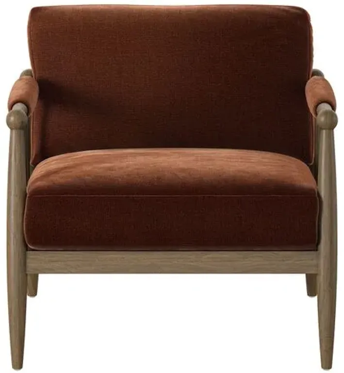 Warren Accent Chair - Altair Sienna Velvet - Amber Lewis x Four Hands - Brown, Comfortable, Durable