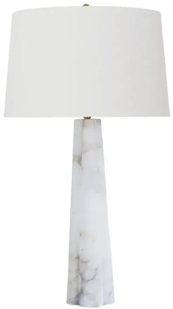 Quatrefoil Alabaster Large Table Lamp - Neutral - Regina Andrew - White