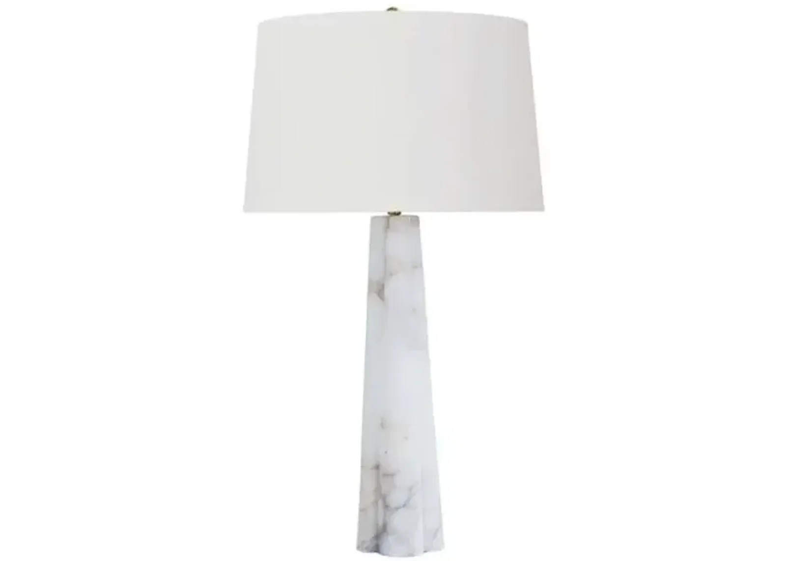 Quatrefoil Alabaster Large Table Lamp - Neutral - Regina Andrew - White