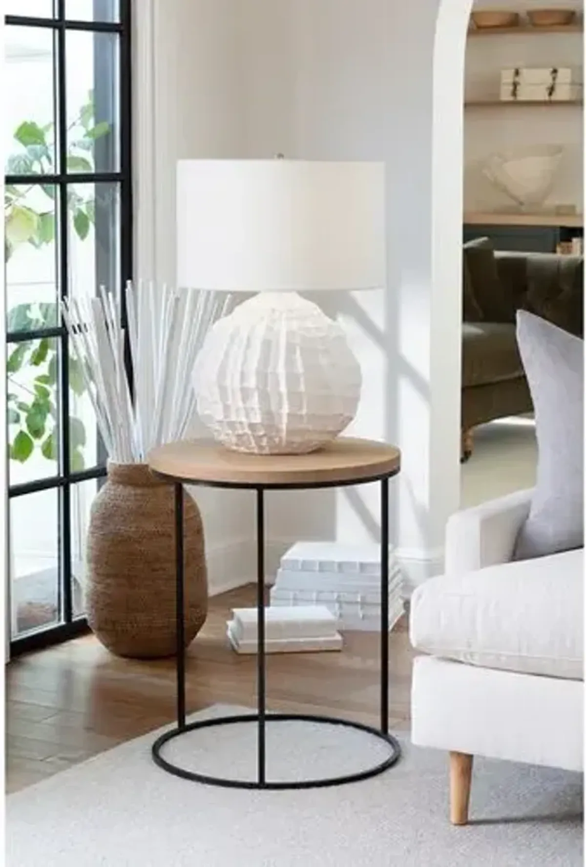 Caspian Ceramic Table Lamp - White - Regina Andrew