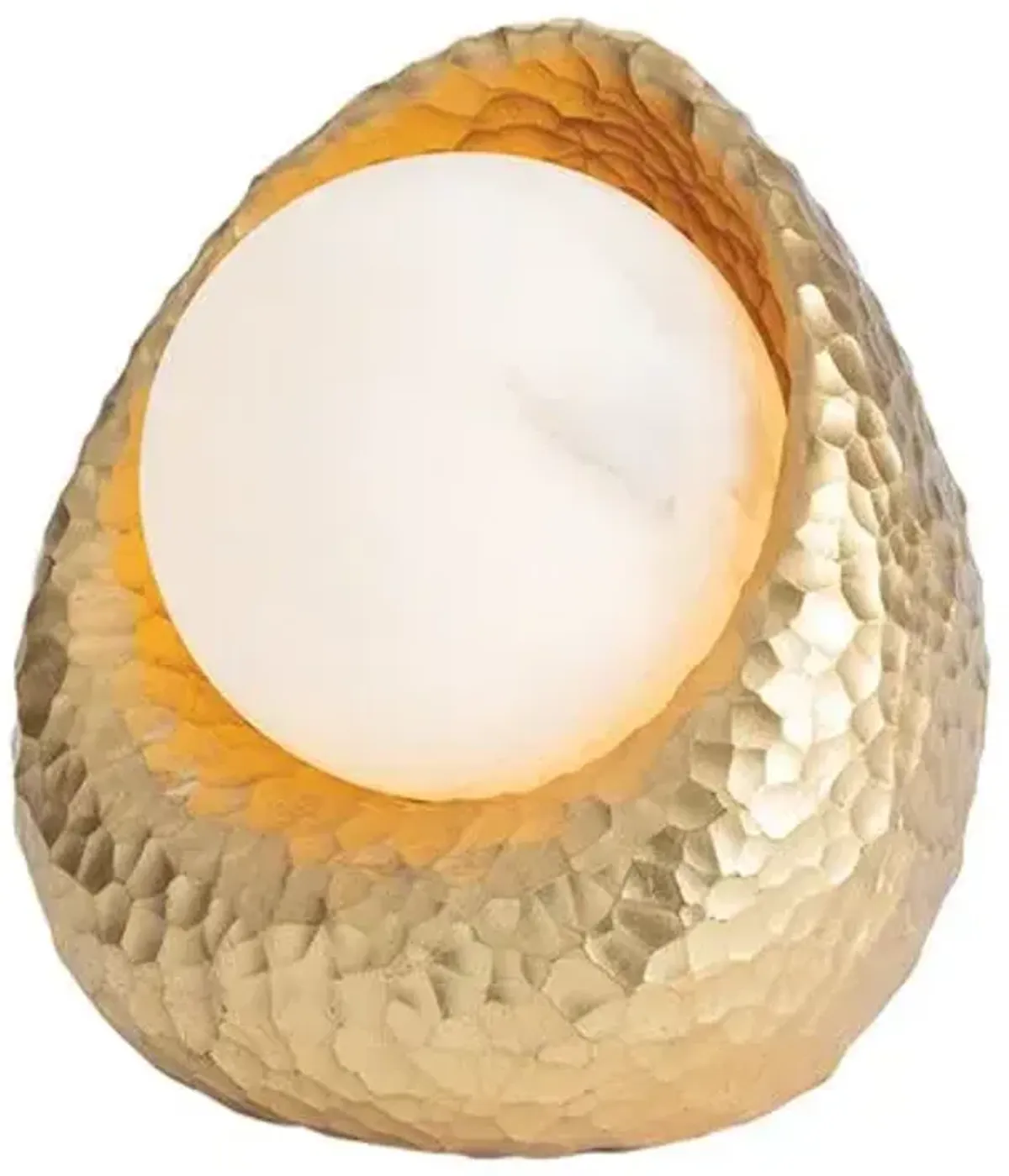 Nest Mini Alabaster Table Lamp - Hammered Gold - Regina Andrew