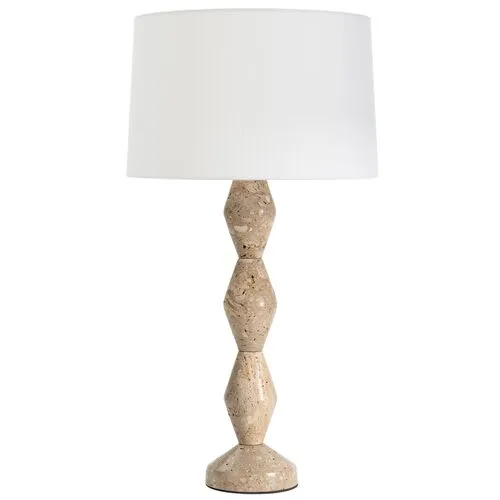 Crew Travertine Buffet Lamp - Regina Andrew - Brown