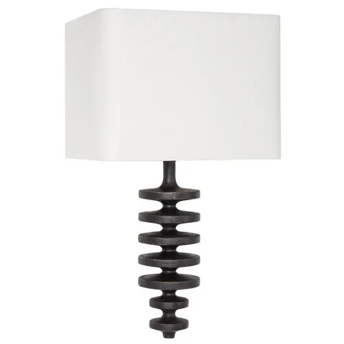 Fishbone Wall Sconce - Ebony - Regina Andrew - Handcrafted - Black