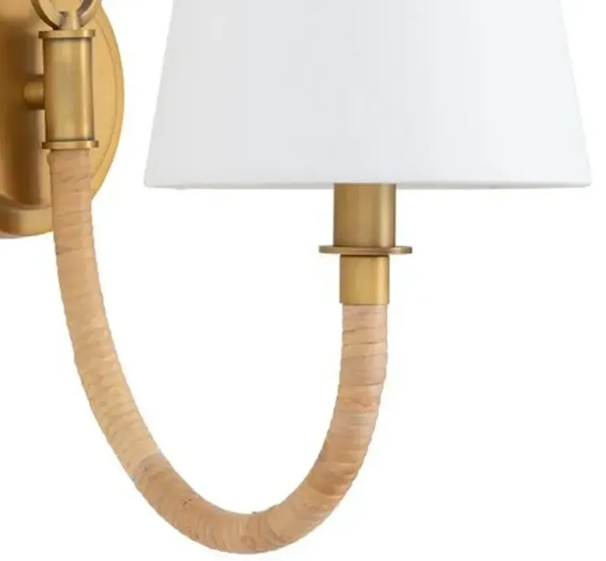 Treble Bamboo-Wrapped Single Wall Sconce - Natural - Regina Andrew - Brown