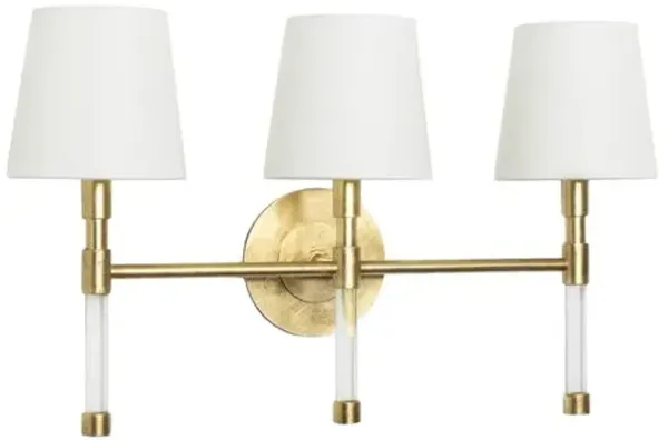 Auburn Crystal Triple Wall Sconce - Gold - Regina Andrew