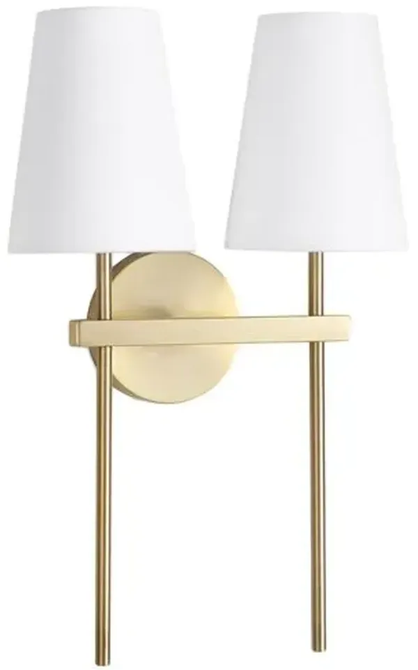 Toni Double Wall Sconce - Brass - Regina Andrew - Gold