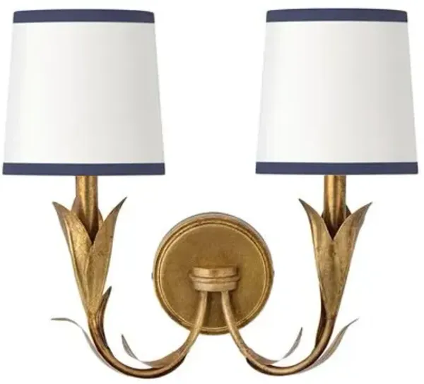 River Reed Double Wall Sconce - Regina Andrew - Gold