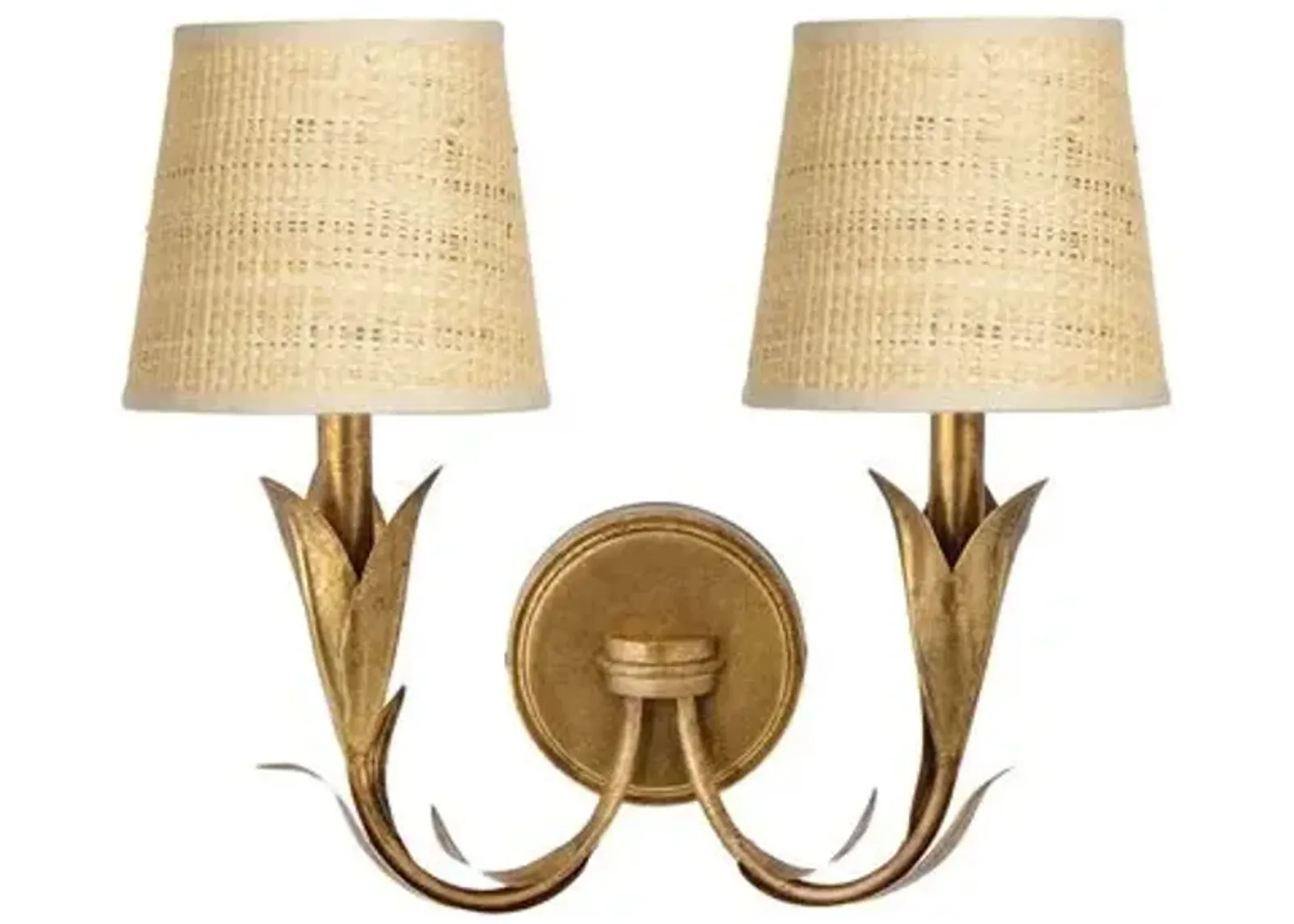 River Reed Double Wall Sconce - Regina Andrew - Gold