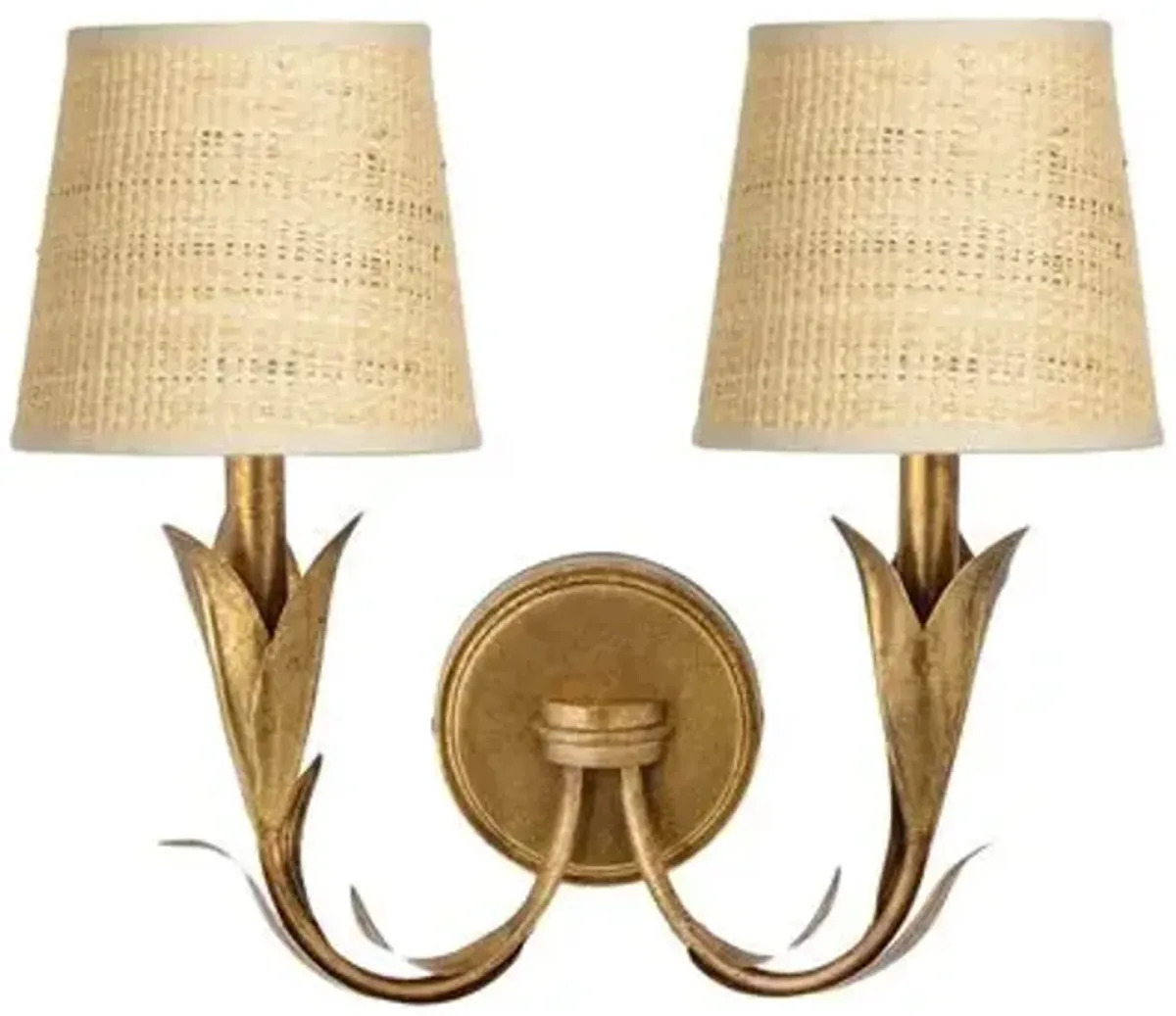 River Reed Double Wall Sconce - Regina Andrew - Gold