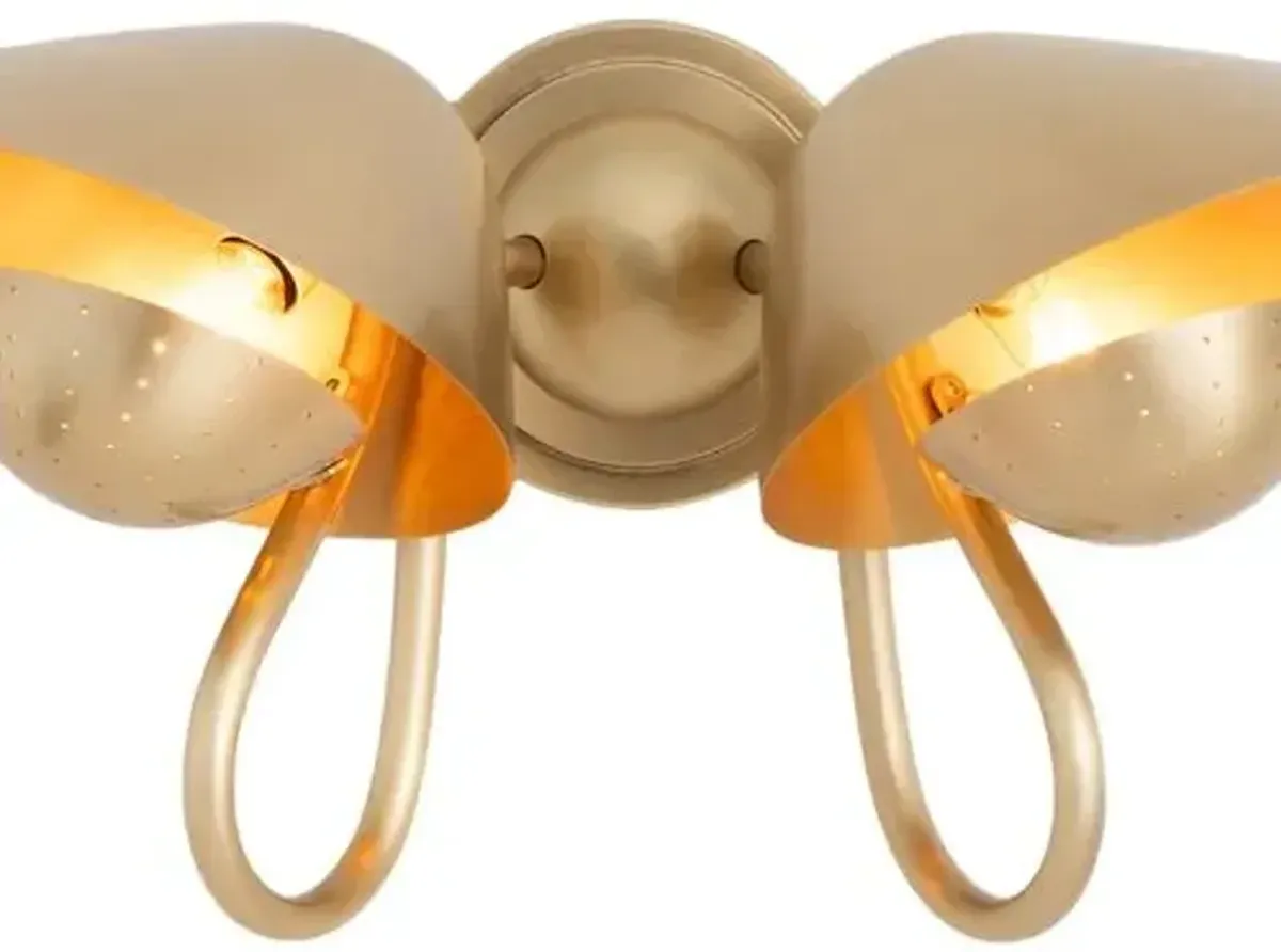 Keaton Double Wall Sconce - Regina Andrew - Gold