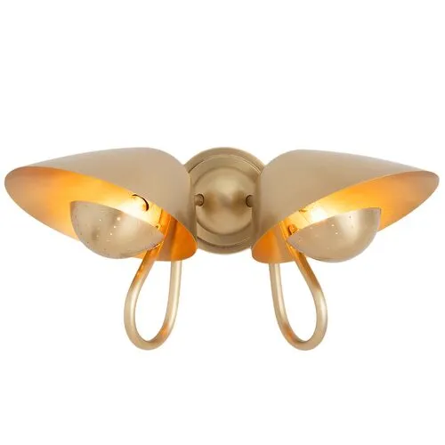 Keaton Double Wall Sconce - Regina Andrew - Gold