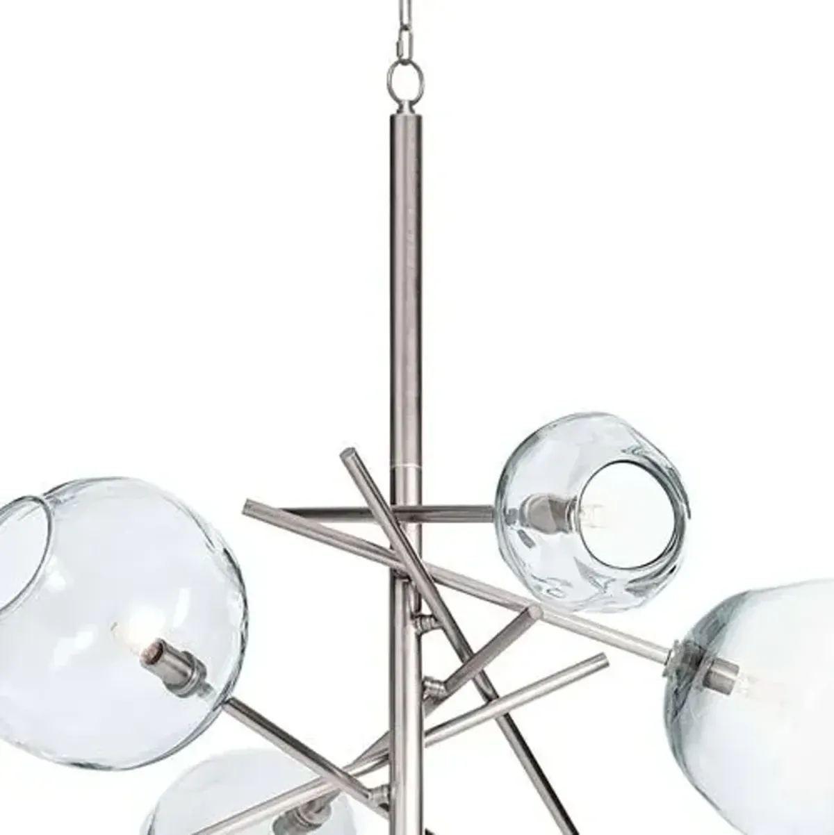 Molten Chandelier With Clear Glass - Polished Nickel - Regina Andrew