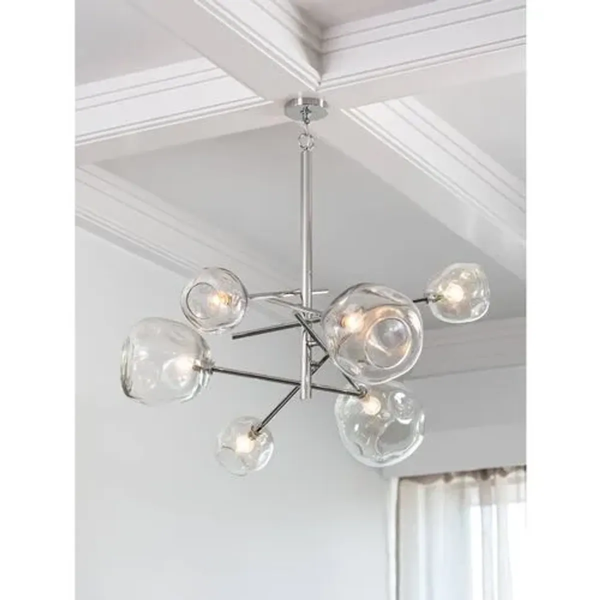 Molten Chandelier With Clear Glass - Polished Nickel - Regina Andrew