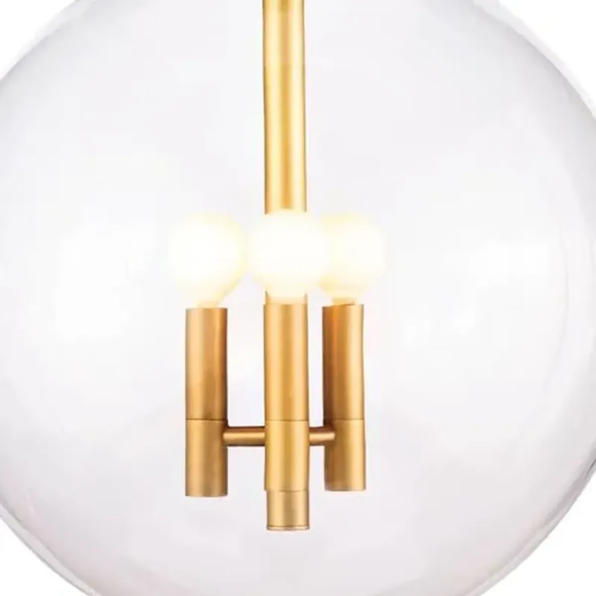 Cafe Glass Globe Pendant - Brass - Regina Andrew - Clear