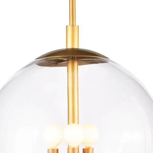 Cafe Glass Globe Pendant - Brass - Regina Andrew - Clear