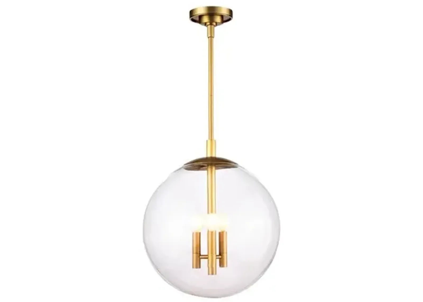 Cafe Glass Globe Pendant - Brass - Regina Andrew - Clear