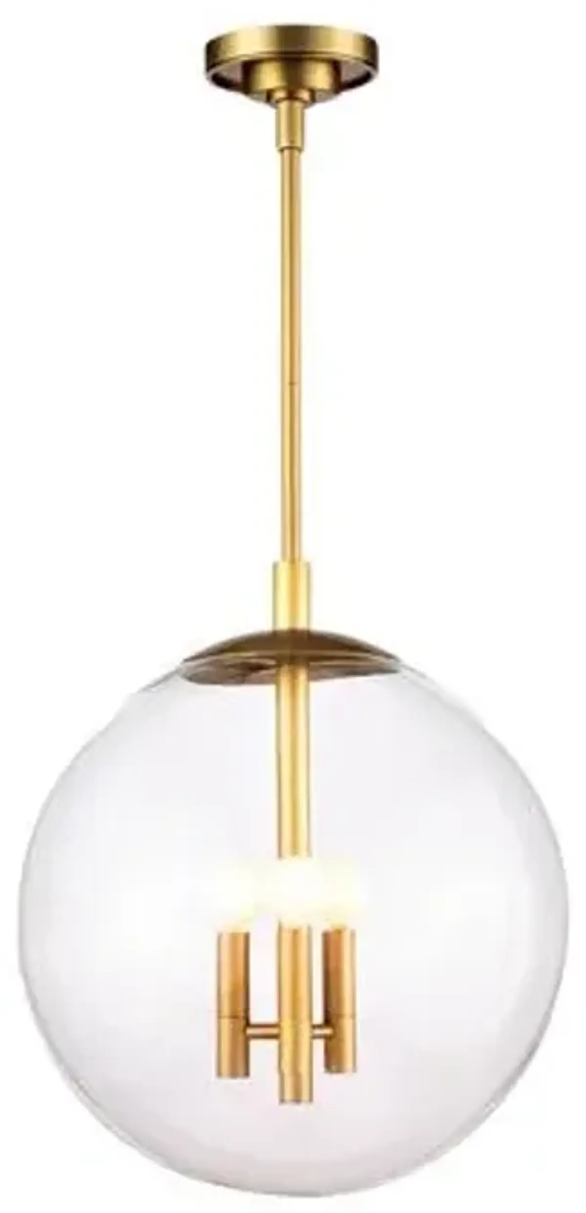 Cafe Glass Globe Pendant - Brass - Regina Andrew - Clear