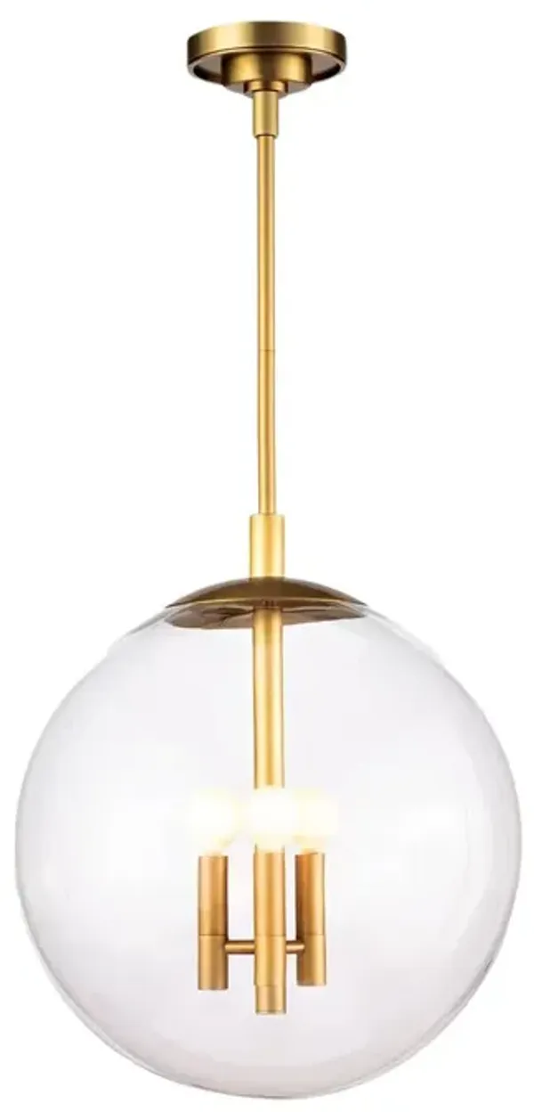 Cafe Glass Globe Pendant - Brass - Regina Andrew - Clear