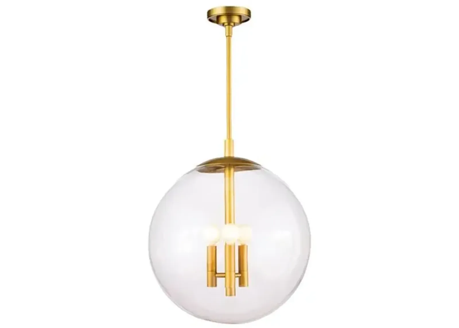 Cafe Glass Globe Pendant - Brass - Regina Andrew - Clear