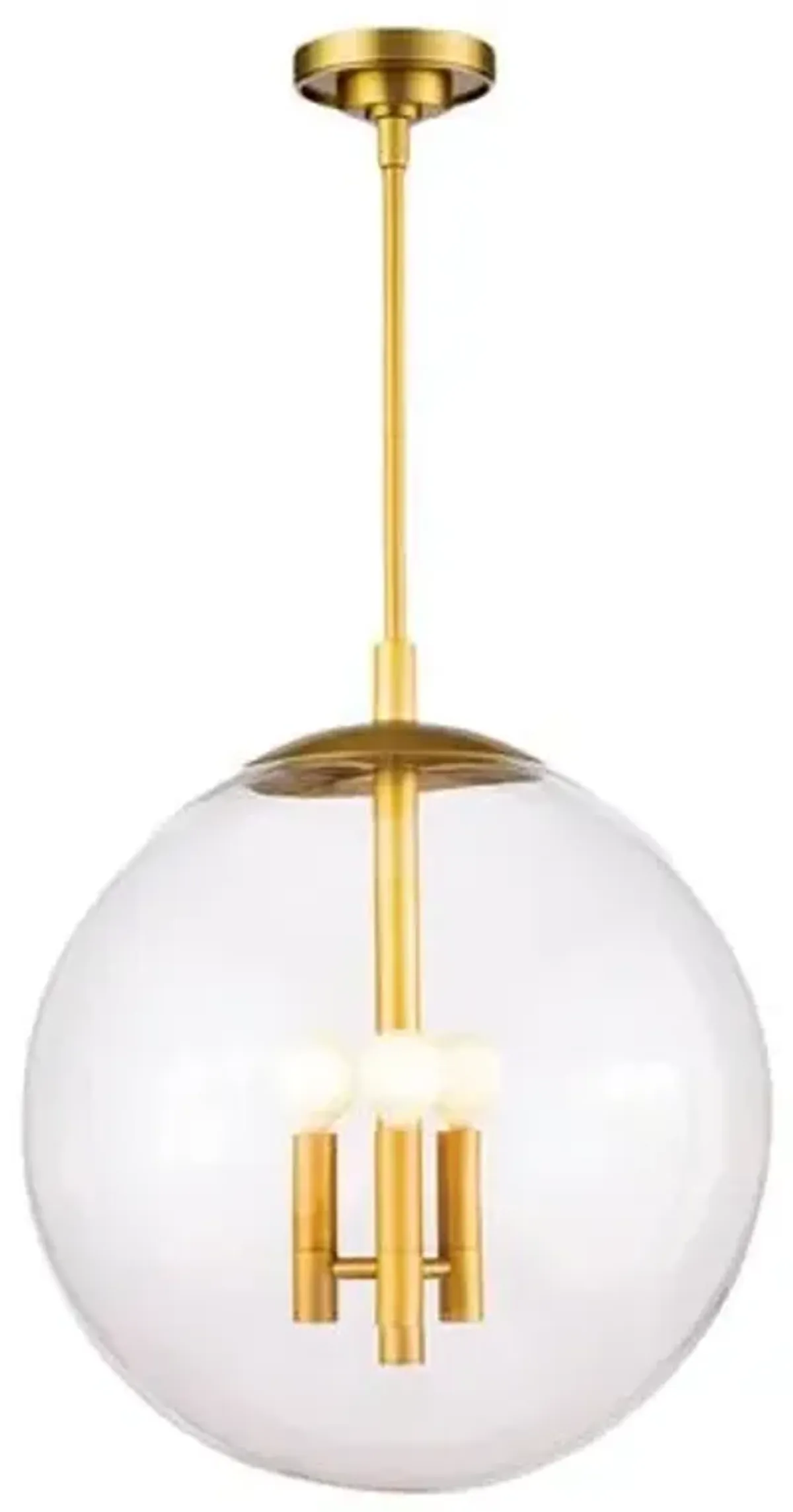 Cafe Glass Globe Pendant - Brass - Regina Andrew - Clear