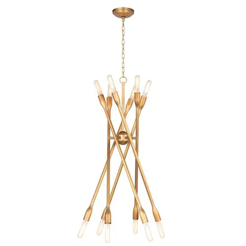 Cobra Criss Cross Chandelier - Regina Andrew - Gold