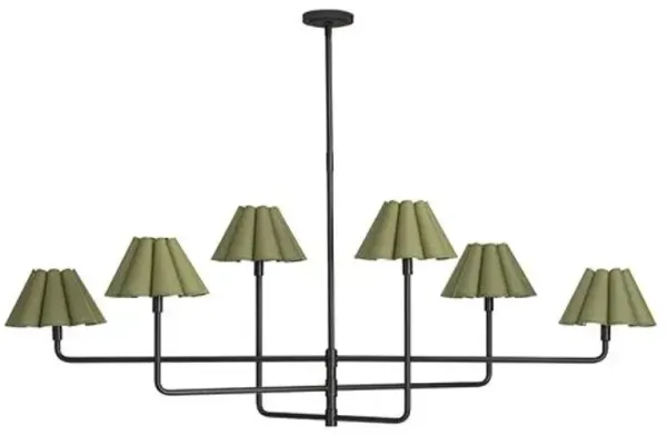 Polly 6-Light Scallop Shade Chandelier - Regina Andrew - Black